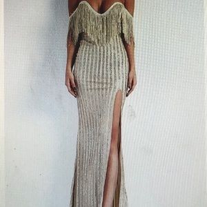 off the shoulder fringe dress